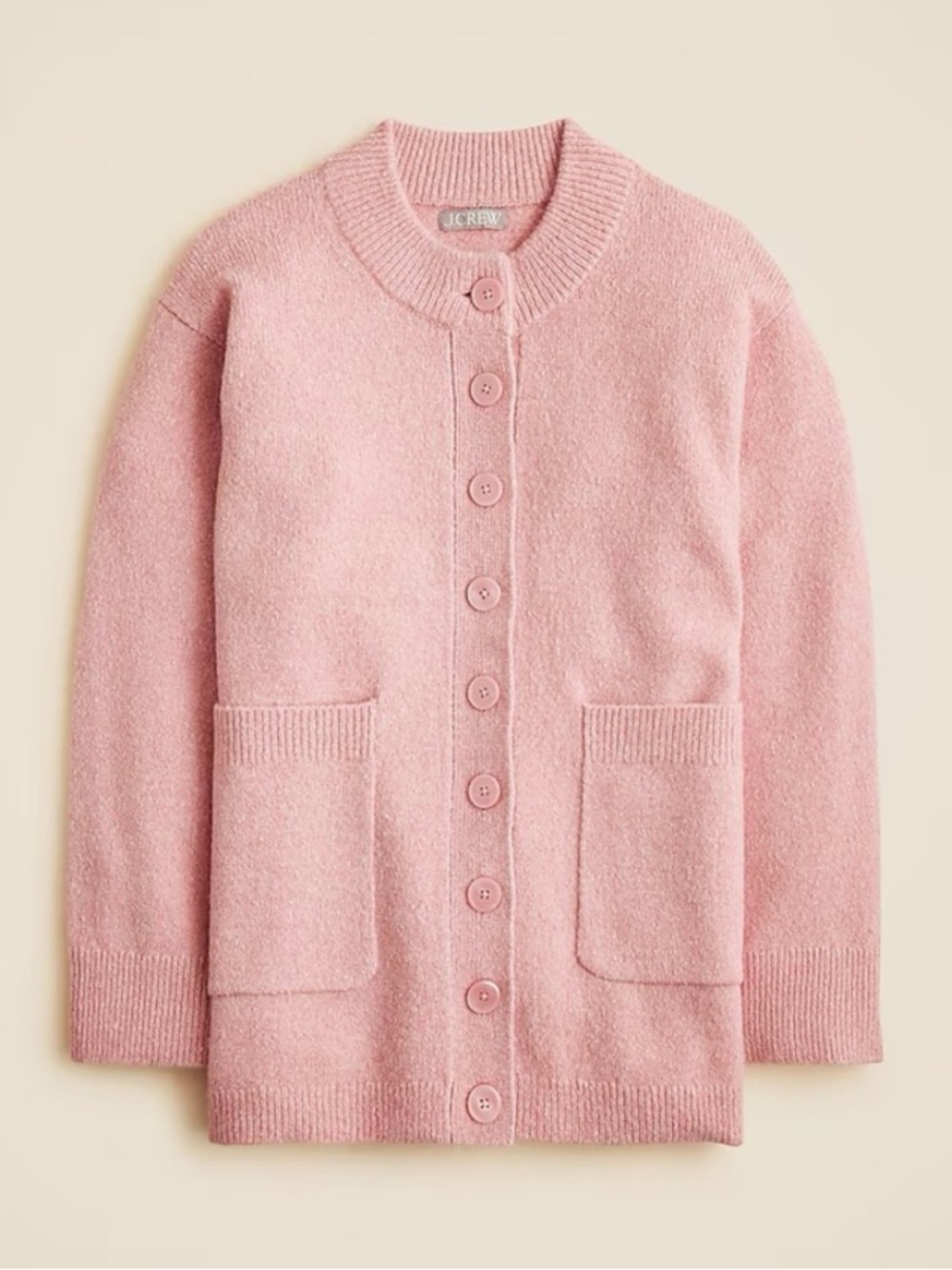 J.Crew Dusty Rose Oversized Milano Stitch Wool Alpaca Blend Cardigan Size Medium